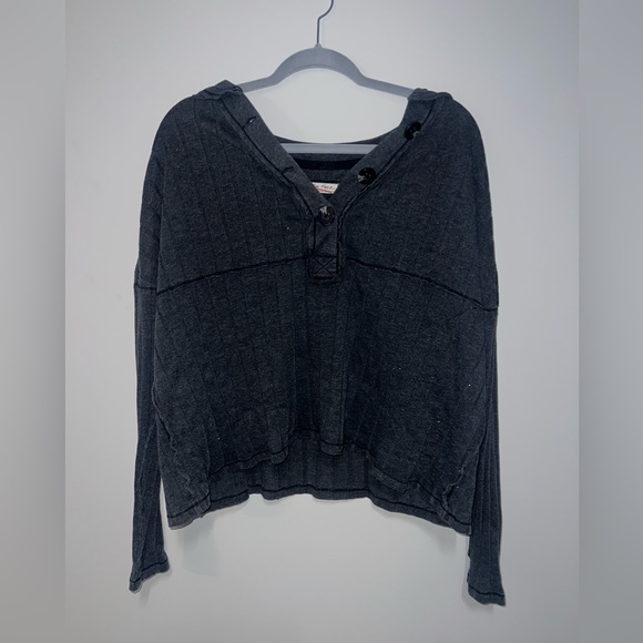 Free People Gray Long sleeve Too - Picture 4 of 6